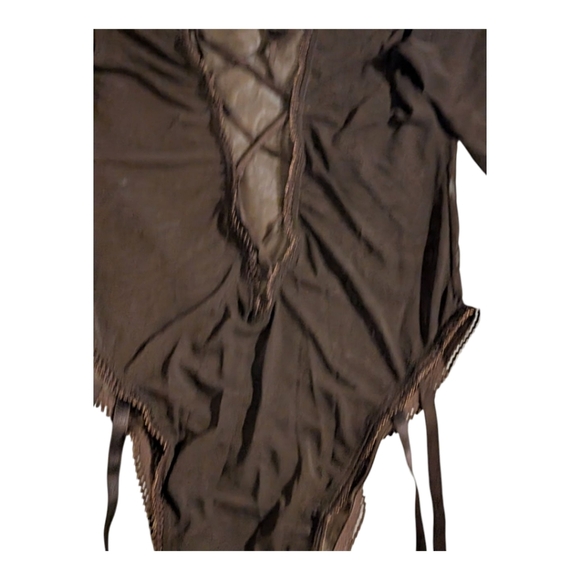 NWT Frederick's of Hollywood Lola Lee Bodysuit with Garters, Chocolate, M - Picture 6 of 10